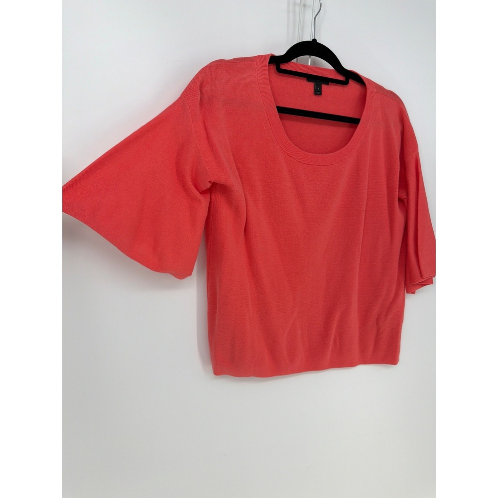J.Crew Sweater Womens Small Pink Short Sleeve Scoop Neck Cotton Knit Top Vibrant